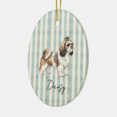 Hand getrokken Pet Portrait Waterverf Shih Tzu Keramisch Ornament (Links)