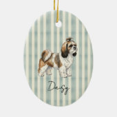 Hand getrokken Pet Portrait Waterverf Shih Tzu Keramisch Ornament (Achterkant)