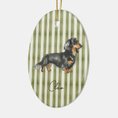 Hand getrokken Pet Portrait Waterverf Teckel Keramisch Ornament (Links)