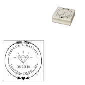 Hand-getrokken pijlen Hart & Diamant Bruiloft Rubberstempel (Gestempeld)