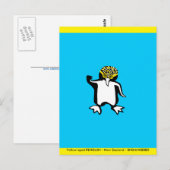 Hand getrokken Pinguïn - Bedreigd dier - Blauw Briefkaart (Voorkant / Achterkant)