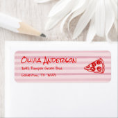 Hand getrokken Pizza Roze Ciao Baby Baby shower Etiket (Insitu)