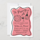 Hand getrokken Pizza & Wijn het perfecte paar Ital Kaart (Voorkant)