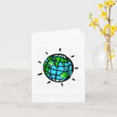 Hand getrokken planeet AARDE - Behoud - Ecologie- Kaart (Gele Bloem)