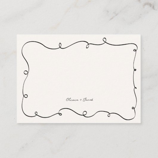 Hand getrokken plezier krabbel Squiggle RSVP bruil Informatiekaartje (Achterkant)