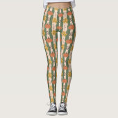 Hand getrokken pompoen & bladpatroon Leggings (Voorkant)