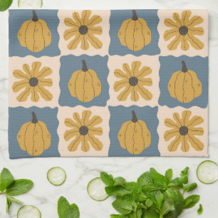 Hand getrokken Pompoen Check Print Keuken Handdoek