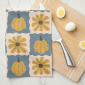 Hand getrokken Pompoen Check Print Keuken Handdoek (Quarter Fold)