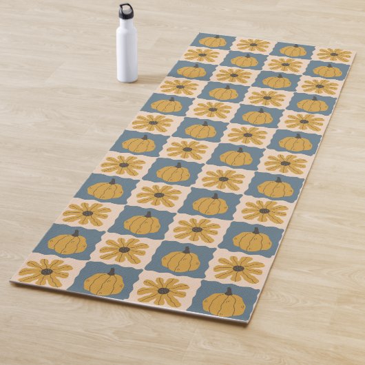 Hand getrokken Pompoen Check Print Yoga Mat (In situ)
