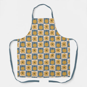 Hand getrokken pompoen controleren Print Schort