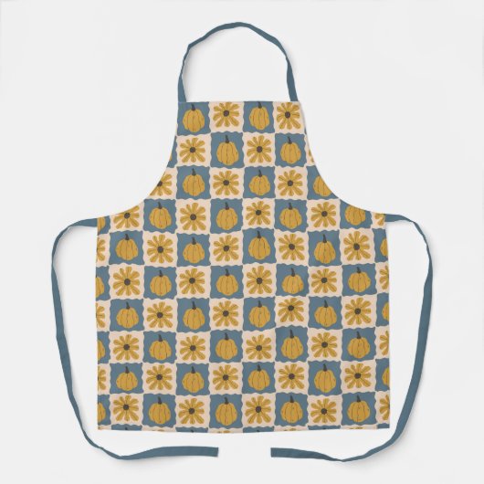 Hand getrokken pompoen controleren Print Schort (Voorkant)