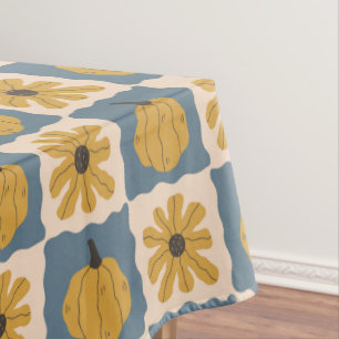 Hand getrokken pompoen controleren Print Tafeldoek Tafelkleed
