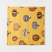 Hand getrokken pompoen Halloween Naadloos Wandkleed (Voorkant (horizontaal))