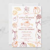 Hand getrokken pompoen Herfst eerste verjaardag Kaart (Voorkant)