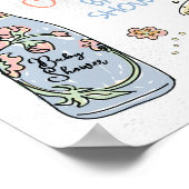 Hand getrokken Presecco en bloemblaadjes Baby show Poster (Hoek)