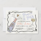 Hand getrokken Presecco en bloemblaadjes Vrijgezel Kaart (Voorkant)