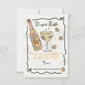 Hand getrokken Presecco & Petals luier Raffle Douc Kaart (Voorkant)