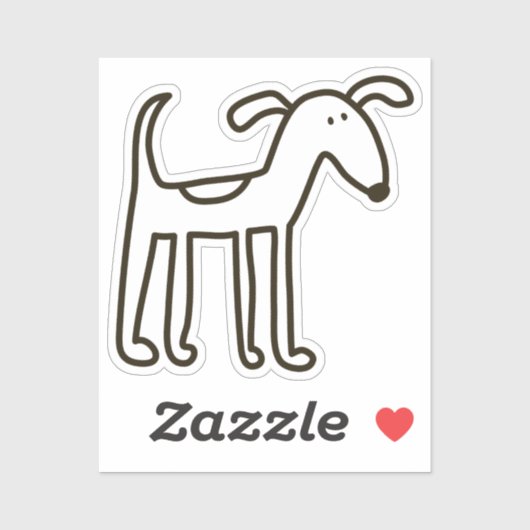 Hand getrokken Puppy Custom-Cut Vinyl Sticker (Vel)