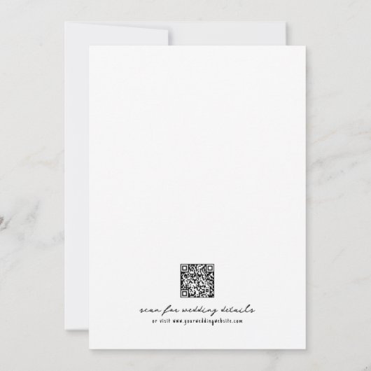Hand getrokken QR-code grillige bruiloft Kaart (Achterkant)