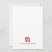 Hand getrokken QR-code rood grillige bruiloft Kaart (Achterkant)