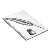 Hand getrokken quill pen met een inktpot notitieboek (Rechterzijde)