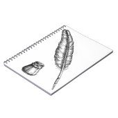 Hand getrokken quill pen met een inktpot notitieboek (Linkerzijde)