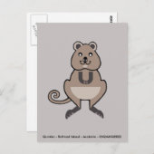 Hand getrokken QUOKKA - buideldier - Bedreigd dier Briefkaart (Voorkant / Achterkant)