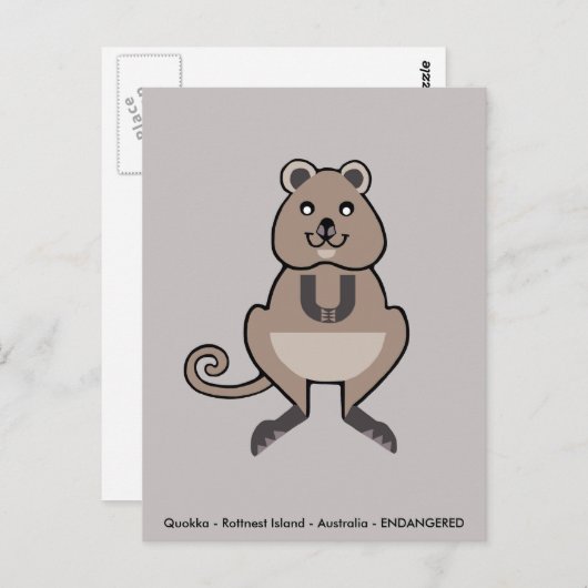 Hand getrokken QUOKKA - buideldier - Bedreigd dier Briefkaart (Voorkant / Achterkant)