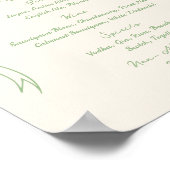 Hand getrokken Quriky Bow Green Wedding Bar Drink  Poster (Hoek)