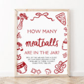 Hand getrokken raden hoeveel gehaktballen Baby sho Poster