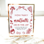 Hand getrokken raden hoeveel gehaktballen Baby sho Poster