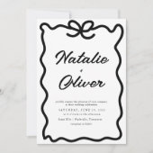 Hand getrokken rand boog zwart-wit bruiloft kaart (Voorkant)