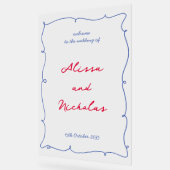 Hand getrokken rand & script bruiloft welkom acryl bord (Hoek)