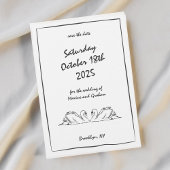 Hand getrokken rand zwaan illustratie doedels chic save the date