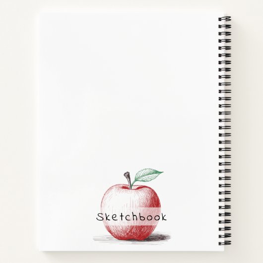 Hand getrokken Red Apple Beste Leraar Ooit Schetsb Notitieboek (Achterkant)