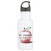 Hand getrokken Red Apple Schattige & Fun Beste Ler Waterfles (Voorkant)