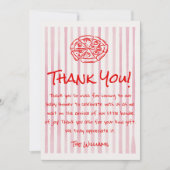 Hand getrokken Red Pizza Special Delivery Baby sho Bedankkaart (Voorkant)