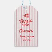 Hand getrokken Red Pizza Special Delivery Baby sho Cadeaulabel (Voorkant)