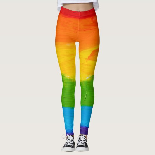 Hand getrokken regenboog Leggings - kleurrijke Art (Voorkant)