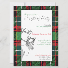 Hand getrokken rendier gespeeld kerstfeest Custom Kaart