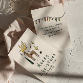 Hand getrokken rendier vrolijk kerstfeest niet-fot feestdagenkaart