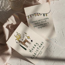 Hand getrokken rendier vrolijk kerstfeest niet-fot