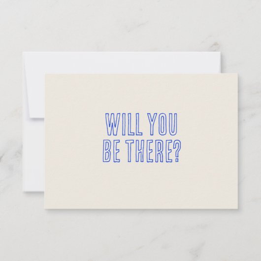 Hand getrokken retro eigenzinnige krabbel QR-code  RSVP Kaartje (Achterkant)