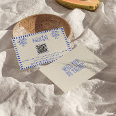 Hand getrokken retro eigenzinnige krabbel QR-code  RSVP Kaartje