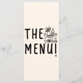  Hand Getrokken Retro Eigenzinnige Unieke Huwelijk Menu (Achterkant)