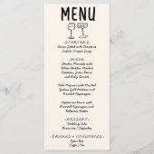  Hand Getrokken Retro Eigenzinnige Unieke Huwelijk Menu (Voorkant)