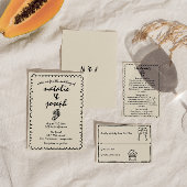 Hand getrokken retro funky unieke eigenzinnige bru kaart