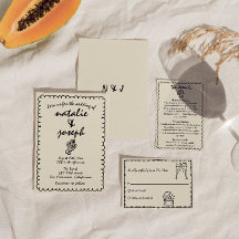 Hand getrokken retro funky unieke eigenzinnige bru