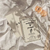 Hand getrokken retro funky unieke eigenzinnige bru kaart