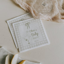 Hand getrokken Retro Gekke Goose Ribbon Baby showe